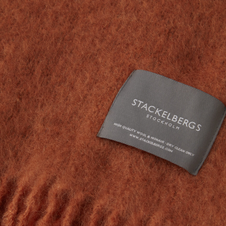 Mohair Rusty & Terracotta melange Decke 130x170cm