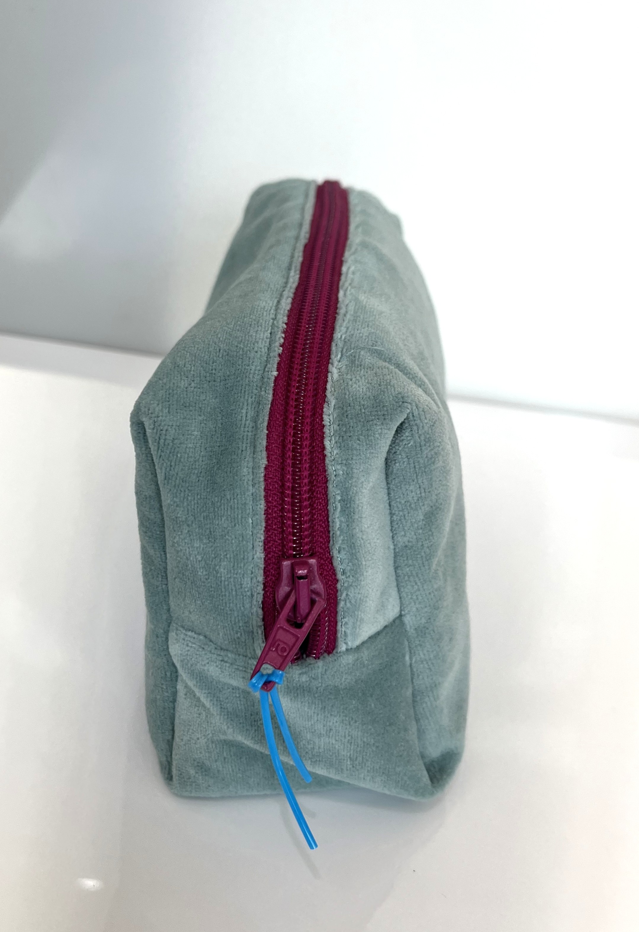 Toilettentasche, Nicky, Samt-Mintgrün