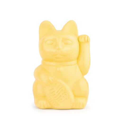 Winkekatze Spardose hellgelb