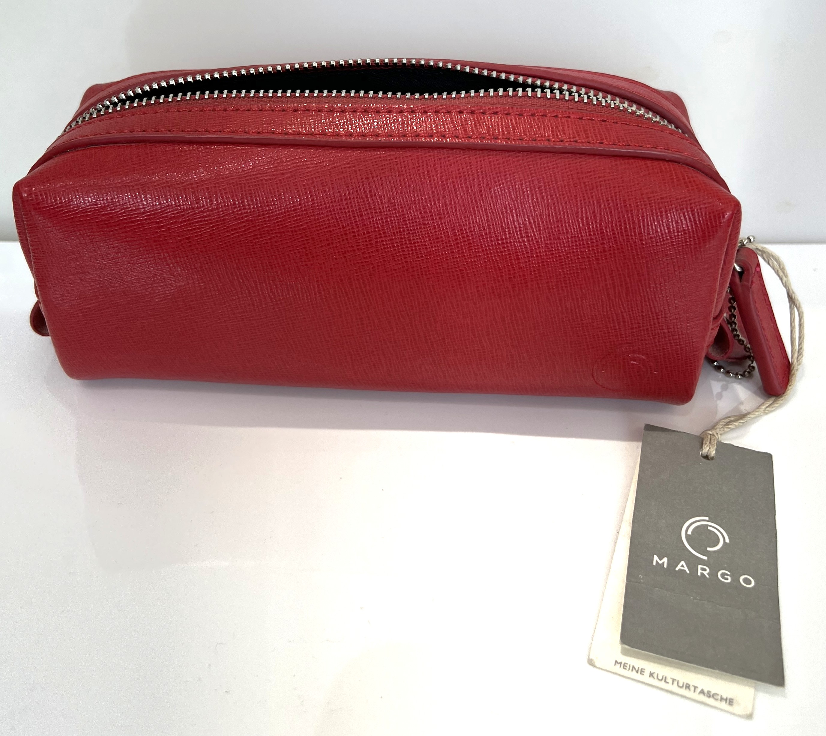 Margo Kosmetiktasche, rotes Leder