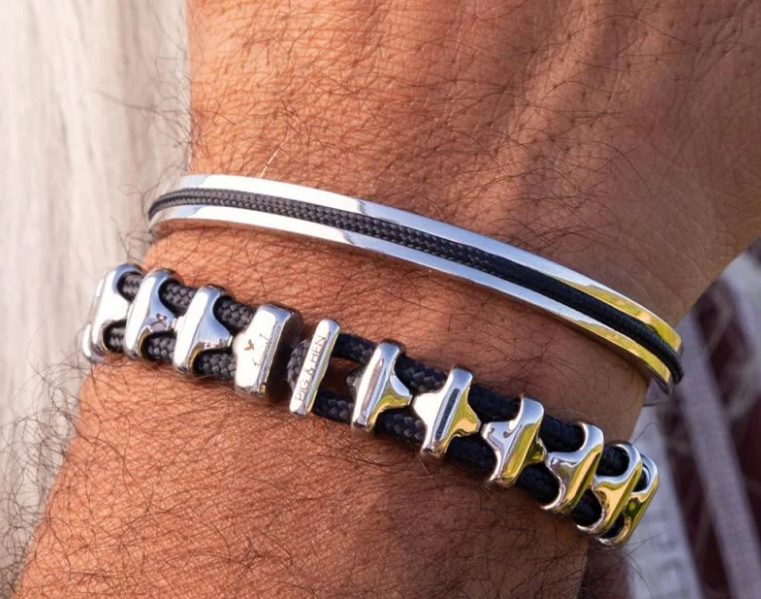 Armband Bold Bob Navy/Silver L