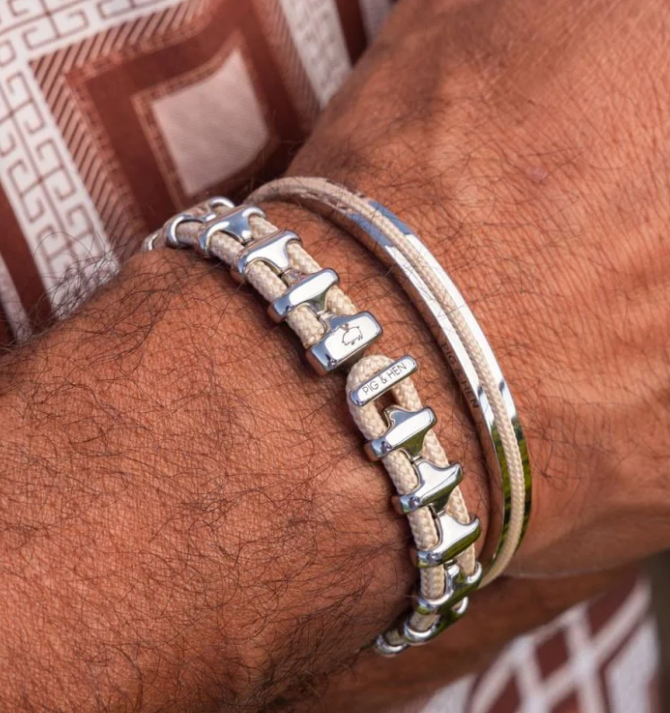 Armband Bold Bob Ivory/Silver S/M