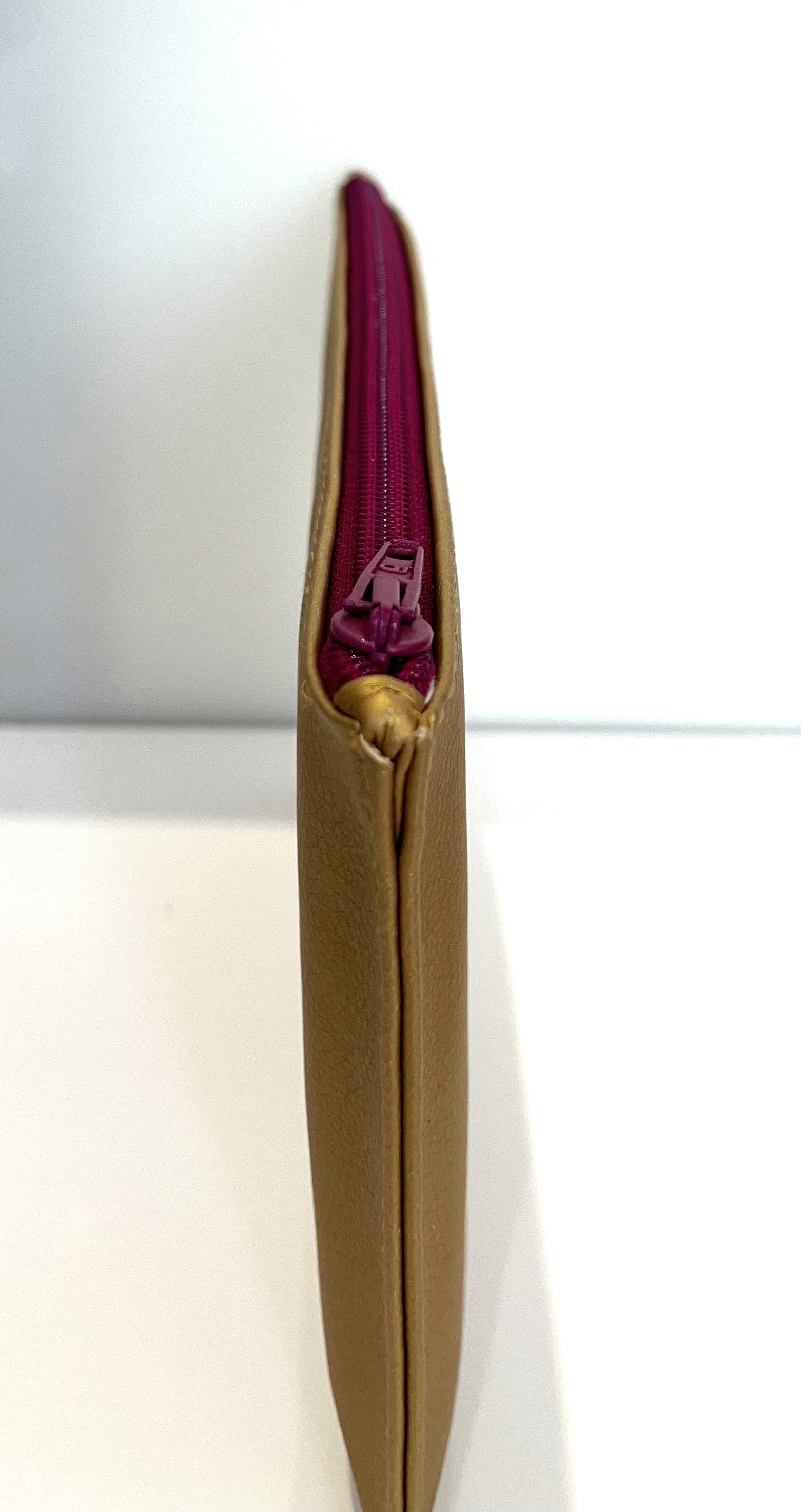 Toilettentasche, flach, gold