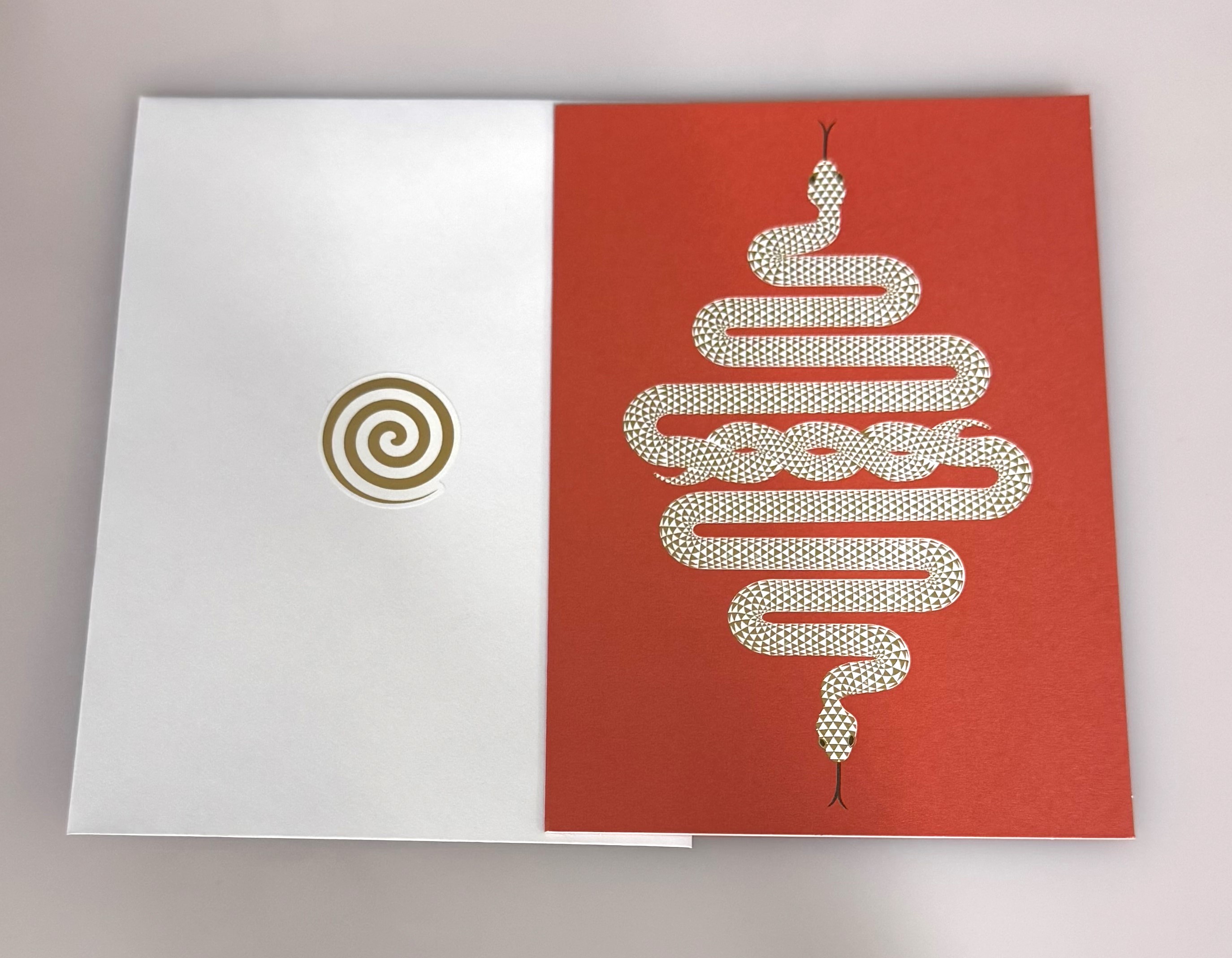 Karte mit Schlange orange